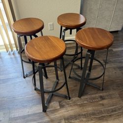 4 West Elm Adjustable Bar Stools