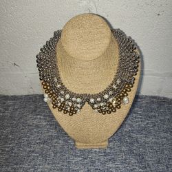 Anthropologie Pam Hiran Retired Multi Colors Beaded Collar Chocker Necklace 