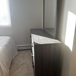 Dark Grey Dresser With Mirror (mirror Can Be Removed)