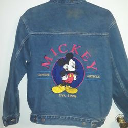 Mens Xl Mickey Mouse Jean Jacket 