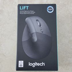 Logitech Lift Wireless Vertical Ergonomic Series Mouse  - Graphite (Left-Handed)