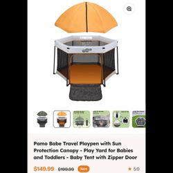 Playpen + Sun Protection Canopy + Carrying Bag