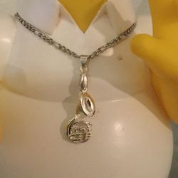 Silver Sousaphone Charm And Necklace 