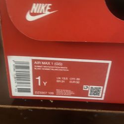 Girls Air Max 1 Size 1