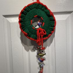 Christmas Hand Made Hand Woven Small Christmas Wreath with  Bells