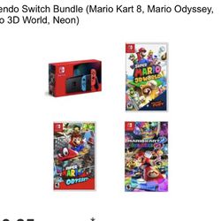 Brand New Nintendo Switch Red & Blue Mario Bundle