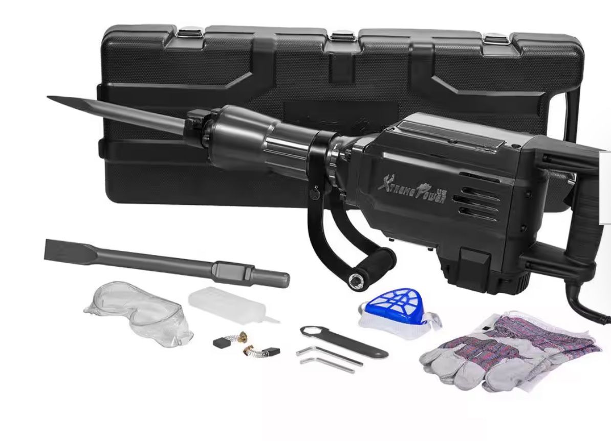 2800-Watt 26.5 in. x 8.75 in. Heavy-Duty Electric JackHammer Demolition Hammer Concrete Breaker Tool Kit
