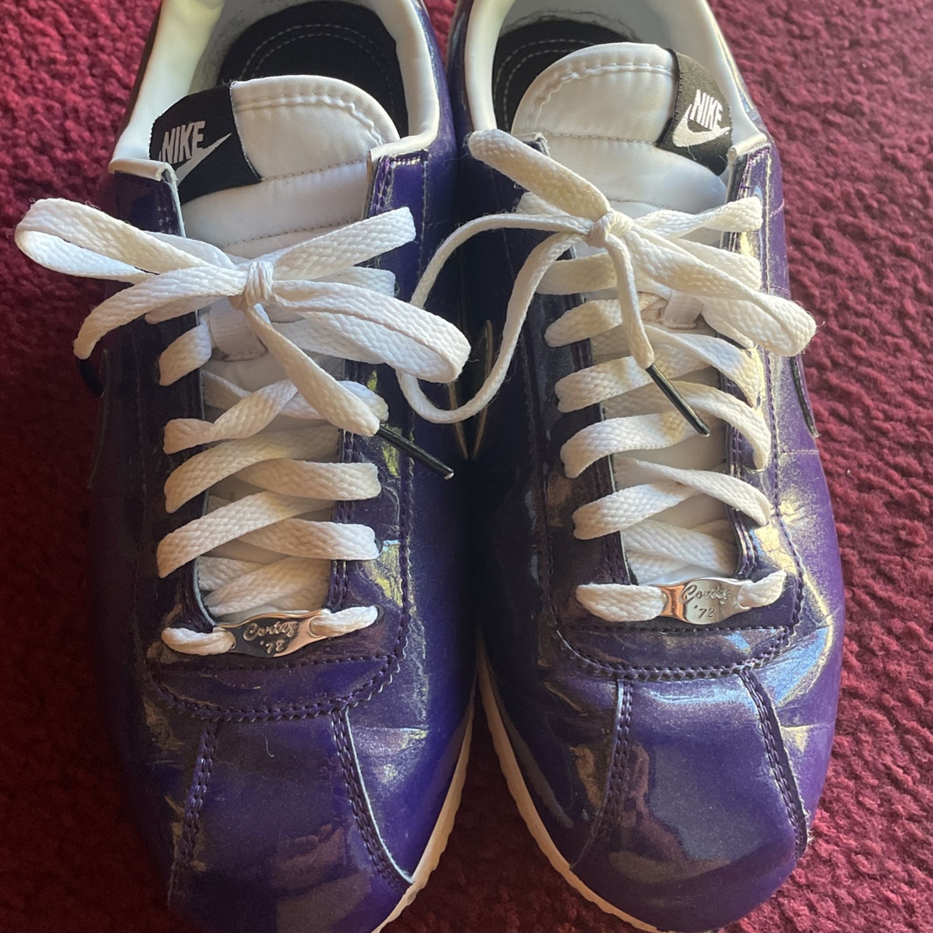Nike Cortez 72 Basic Premium QS Purple White‎ Silver Mens Size 12.5 Nike Cortez 72 Basic Premium QS Purple White Silver 819721  main image 2