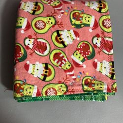 2 Handmade Double Sided Receiving Blankets,  Xmas Theme, Large size