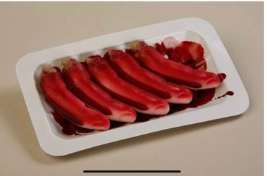 Halloween Severed Bloody Fingers Prop on Tray