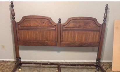 Selling solid wood king size headboard & frame