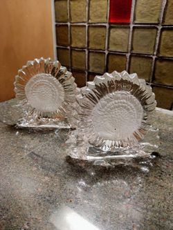 Partylite Glass Sunflower Candle Holders