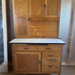 Antique Hoosier Bakers Oak Cabinet 