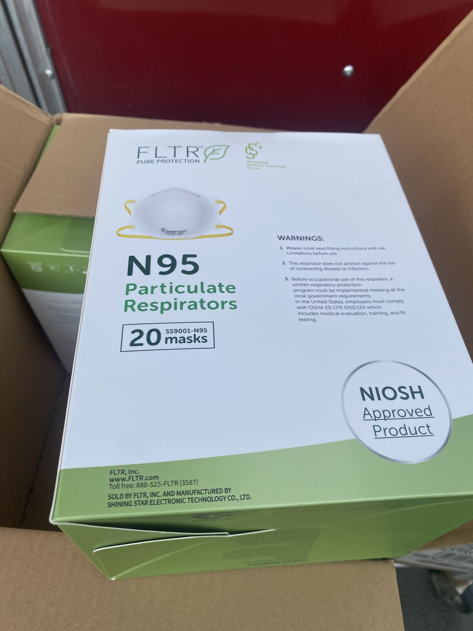 N95 Mask $8 (20 Count) or $30 Case Of 5 (100 Count) Will meet for pick up at the grocery outlet parking 8620 SW. Hall Blvd., Beaverton