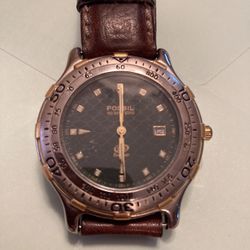 FOSSIL  DIVERS  WATER WATCH WITH LEATHER BAND-$20