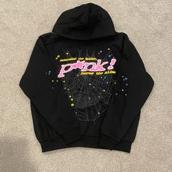 Sp5der Black P*nk Hoodie Size Medium New Pink