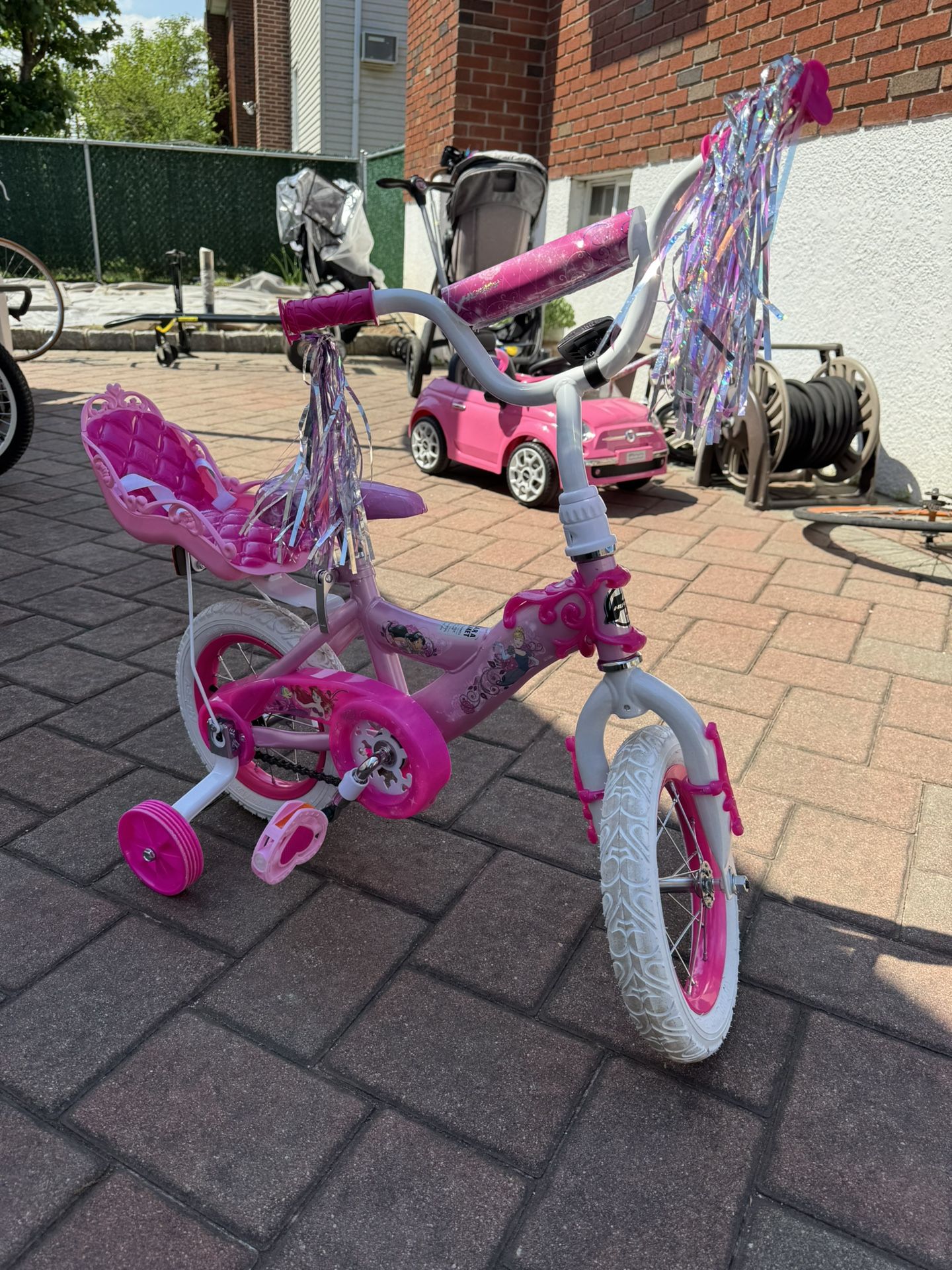 Pink Barbie Girl Bike with training wheels