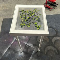 Stained Glass And Wood Table 