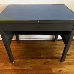 Vintage 1950s Industrial Art Metal Tanker Desk