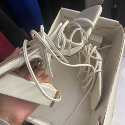 White Heels With Straps