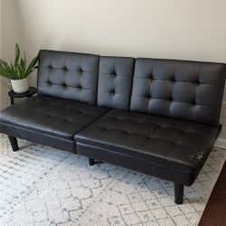  Faux Leather Futon