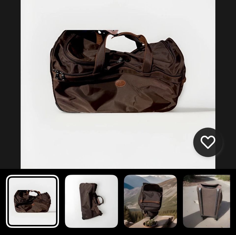 Longchamp Boxford Brown Canvas Leather Trim Travel Luggage Wheeled Suitcase 22”