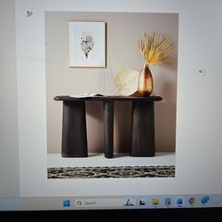 Anthropologie Kalle Sculptural Oak Console