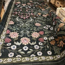 PLHXFR-9’ X 12’ Dark Green Floral Area Rug