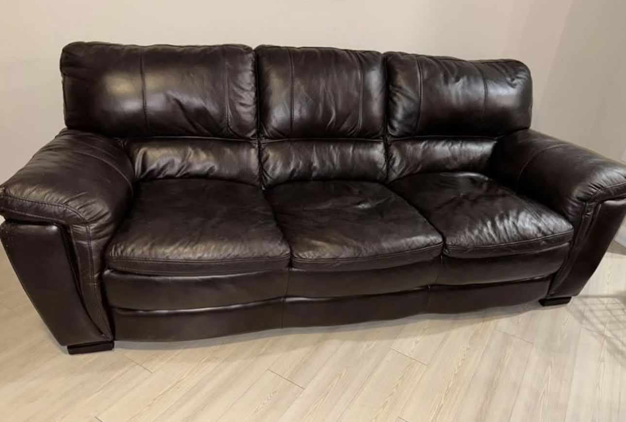 Brown Leather Sofa