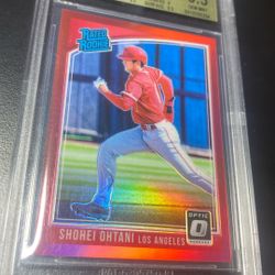 2018 Donruss Optic Shohei Ohtani Rookie Red Prism 3/100 Bgs 9.5 Gem Mint