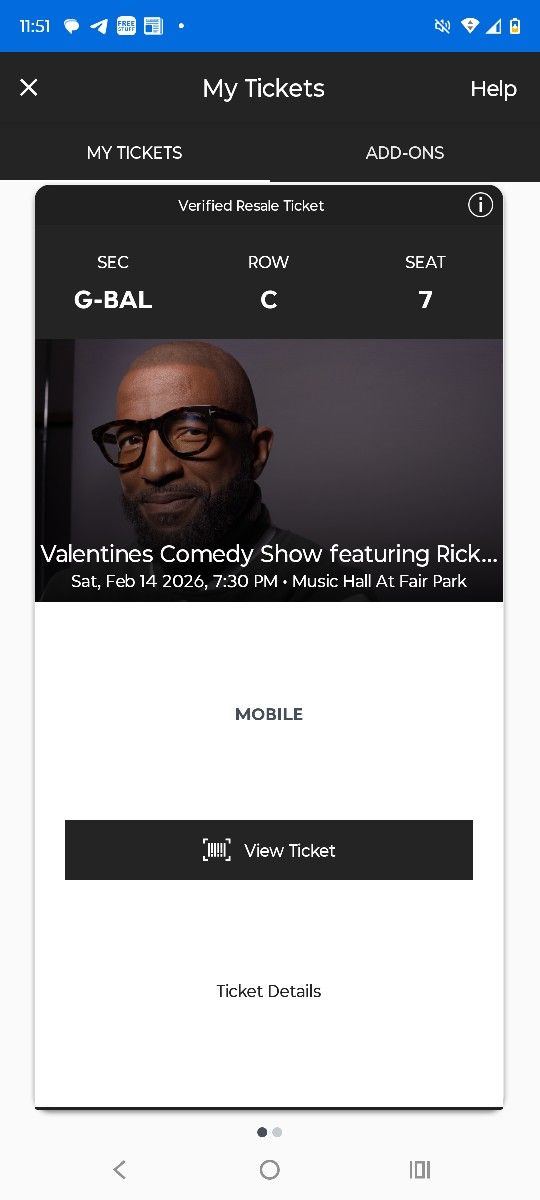 2 Rickey Smiley Vday Tickets