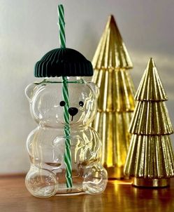 Bear glass barista cup