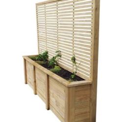 Custom Beautiful privacy wall Tomato Tower Planter Box Garden Bed Decor Outdoor Design cedar redwood 