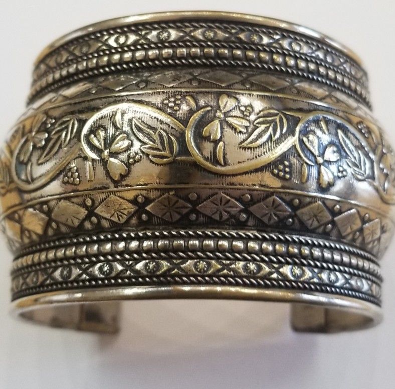 Large Silver Plated Cuff Bracelet