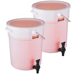 Beverage Dispenser, 5 Gallon *2 Drink Dispensers for Parties, Plastic Juice Dispenser with Spigot and Lid, Iced Tea Lemonade Juice Water Dispenser, fo