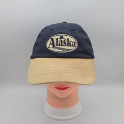 Vintage Dutch Harbor Gear Alaska Embroidered Adjustable Navy & Tan Baseball Cap. 7