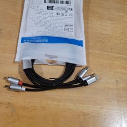 Cable Auxiliar de Audio RCA de 5 Machos Premium para iPhone y Dispositivos Tipo-C - Trenzado de Nylon Duradero, Transmisión de Sonido de Alta Calidad,