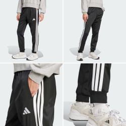 Adidas, Essentials, Warm-Up Tapered, 3-Stripes Track Pants, Black/White, Size L 