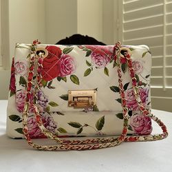 ALDO White Floral Quilted Crossbody Purse