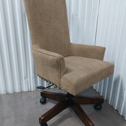 Ashley Rolling Executive Chair, Nailhead Trim, Adjustable Height. 