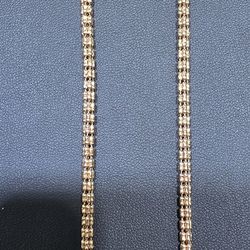 10kt RG Ice Link Chain. (C-3) 24", 19.4g, 4mm, Solid. ASK FOR RYAN. #(contact info removed)58