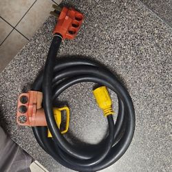 A 12-foot power cord for mobile home, RV, or marine and generator Adapter Cord (19.5 in)