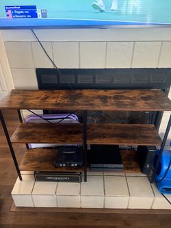 Rustic Wood and Metal Console Table