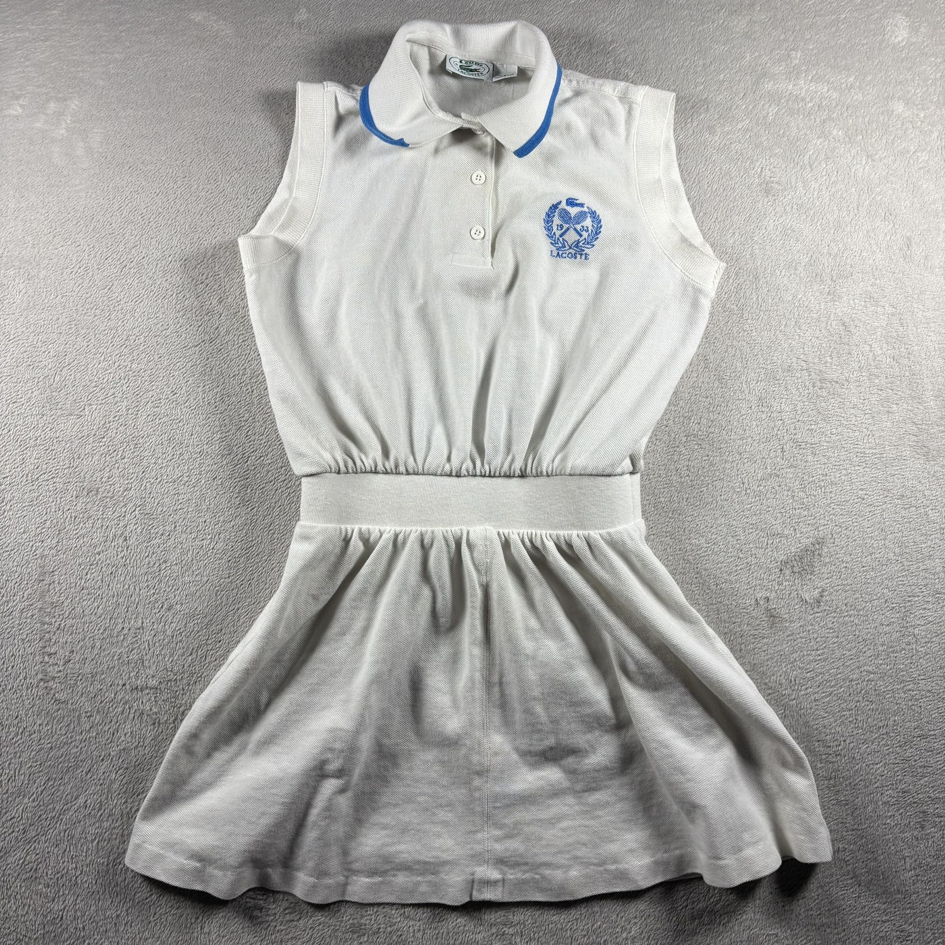 Vintage IZOD Lacoste Women’s S White Tennis Golf Pickleball Dress Made USA #2578