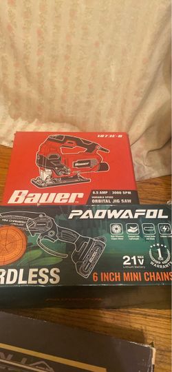 Bauer Orbital Jig Saw & Paowafol Mini Chainsaw Bundle come grab all 50$