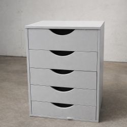 Gray 5-Drawer Storage Cabinet / Organizer (2 ft tall)