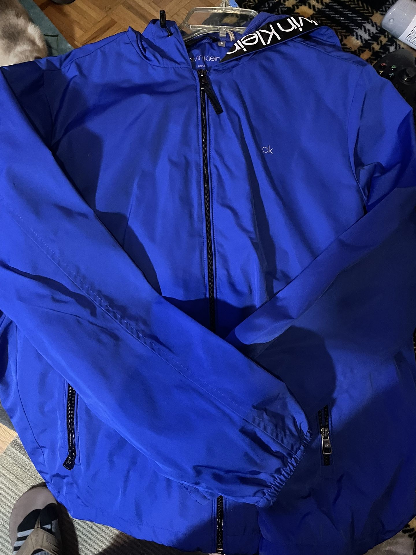 Calvin Klein Rain Jacket Blue Size Large New