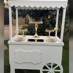 cart with gold stands