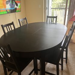 Adjustable Dining Table With 6 Chairs 