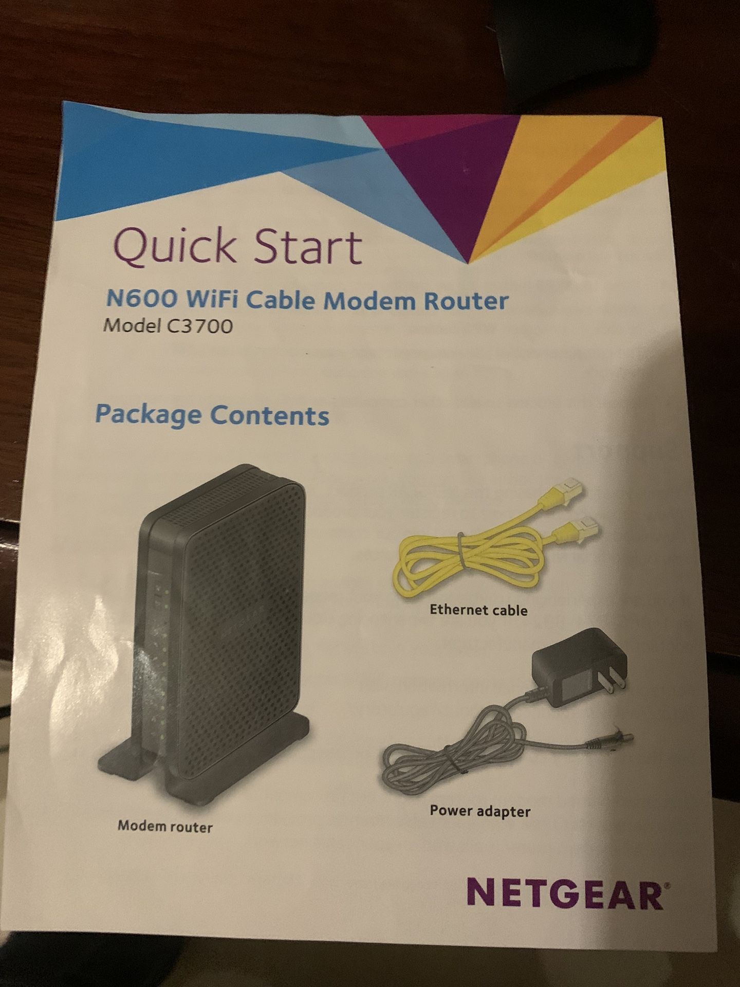 N600 Netgear Wifi Cable Modem Router